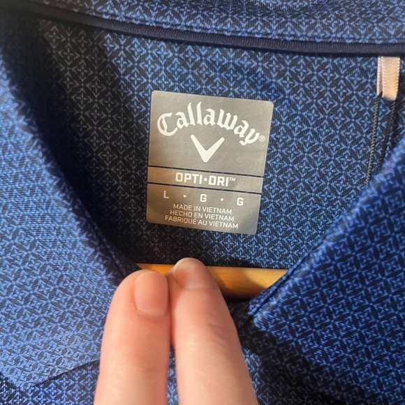 Callaway Mens Golf Polo Shirt Blue Print Size Large - Picture 2 of 6